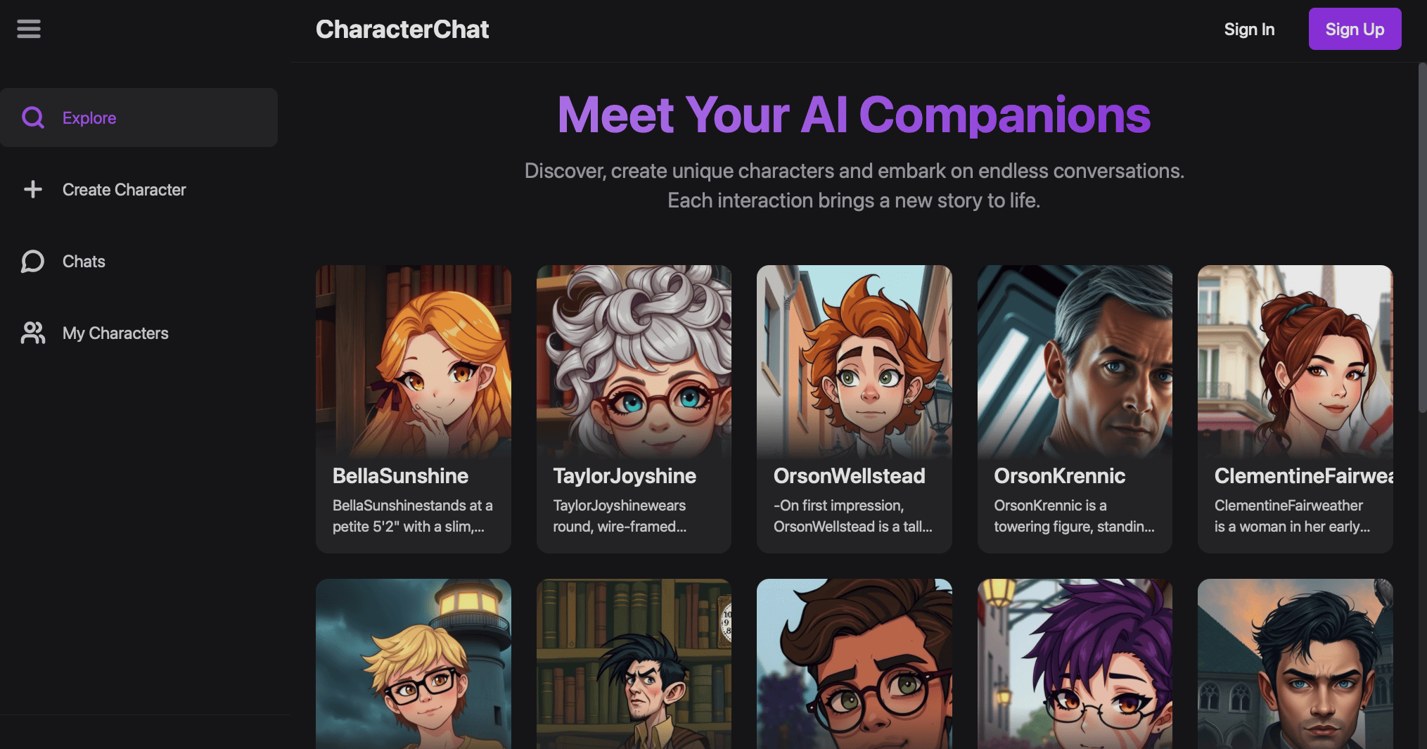 CharacterChat demo